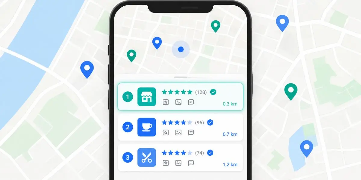 Mapa do Google Maps destacando o pacote de 3 resultados locais com perfil de empresa otimizado em São José dos Pinhais