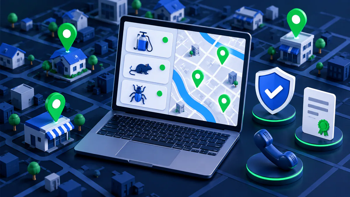 Criação de sites para dedetização com mapa de áreas atendidas e sinais de confiança
