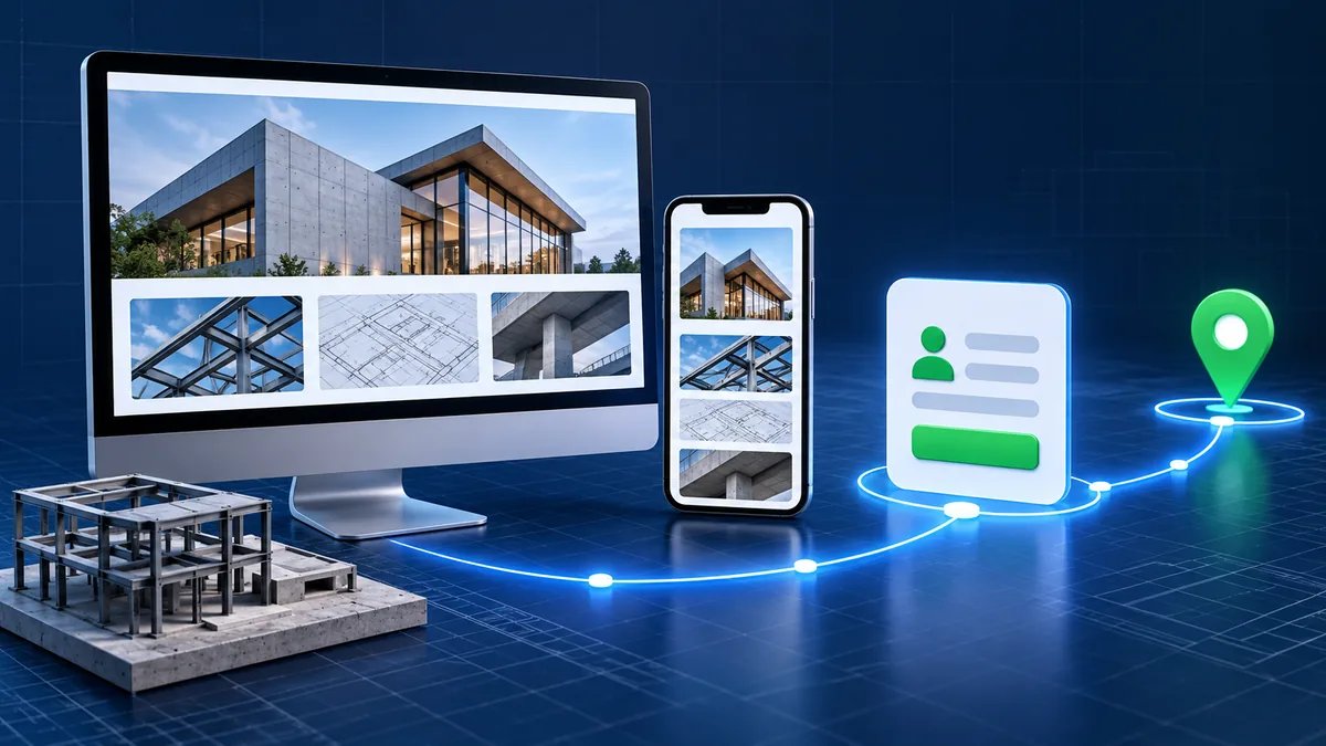 Site de engenharia responsivo conectado a formulário de contato e área atendida
